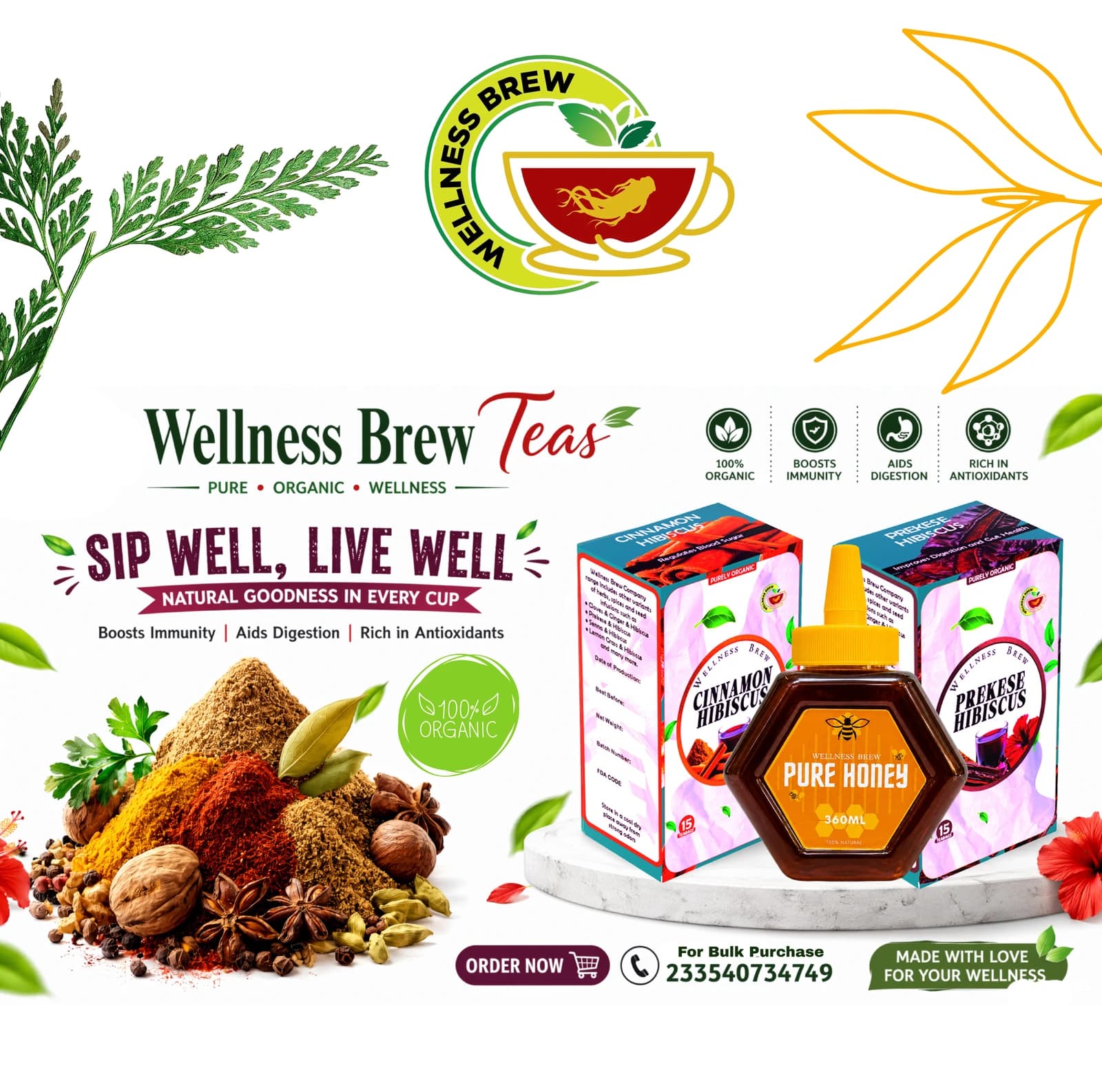 Wellness Brew Teas — pure, organic wellness teas